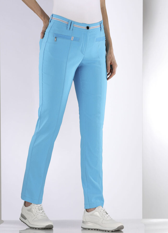 Uitgebreid vervaardigde broek TURQUOISE