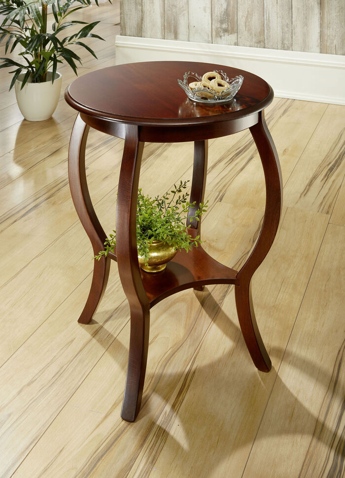 Gedeeltelijk massieve bijzettafel met poten van massief beukenhout NOTENHOUT