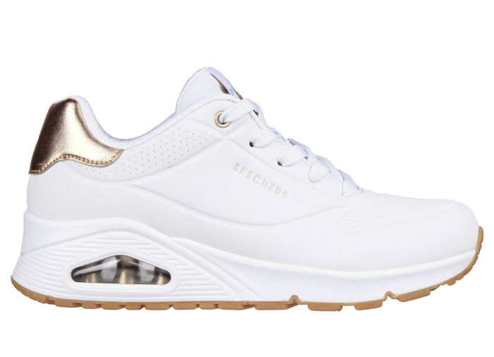 SKECHERS, comfortabele damessneakers, met zichtbaar luchtkussen WEISS-GOLD