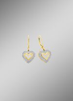 Hartvormige oorbellen met diamanten 