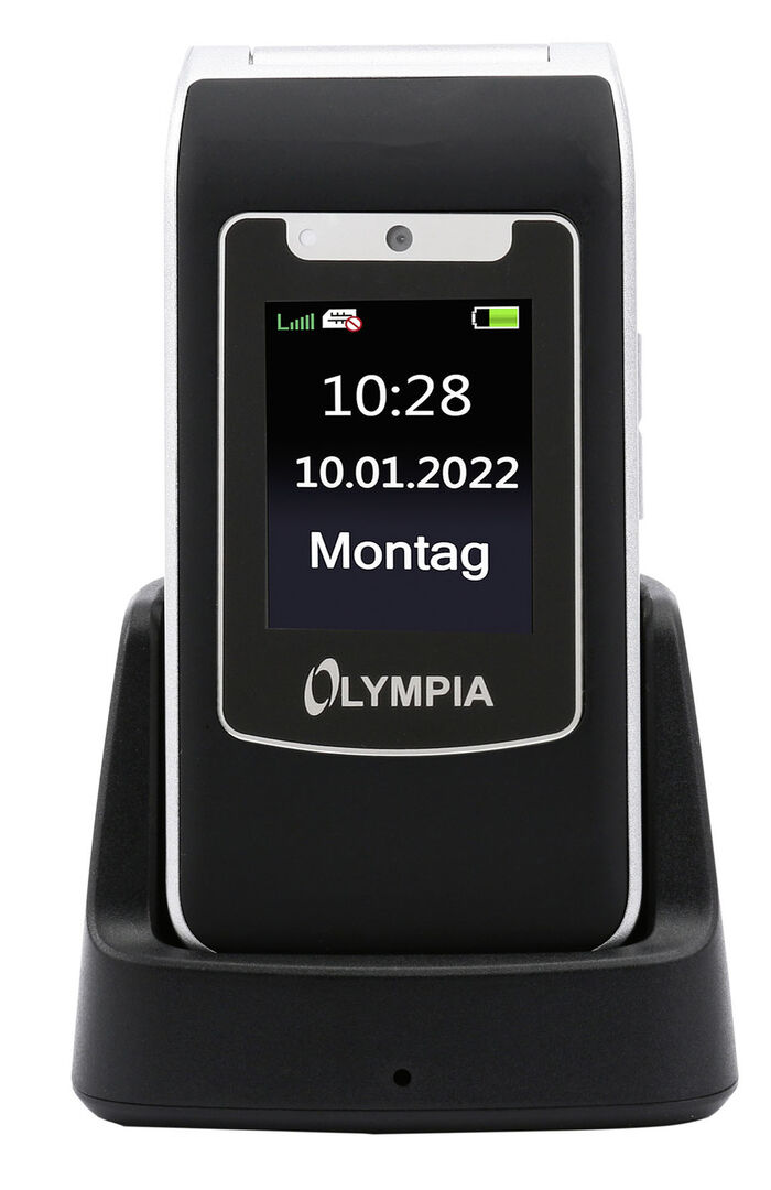 Olympia Style Duo klaptelefoon met extra groot lettertype ZWART