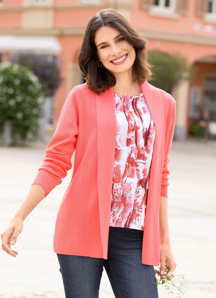 Cardigan met subtiel glanseffect 