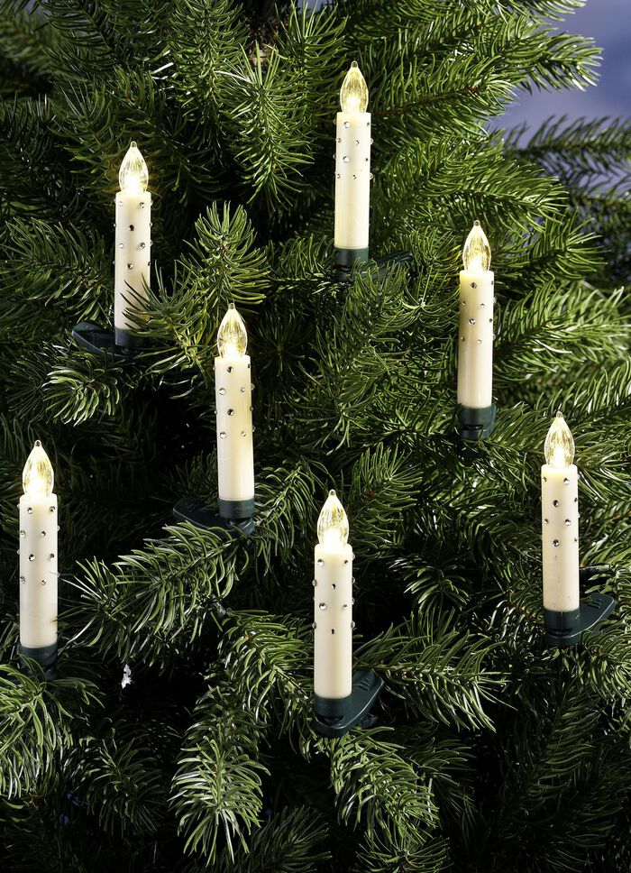 Draadloze kerstboomkaarsenset, 20 stuks CRÈME