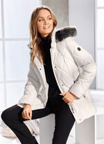 Jas met ritssluiting bij de zijsplitten NATUURLIJK WIT