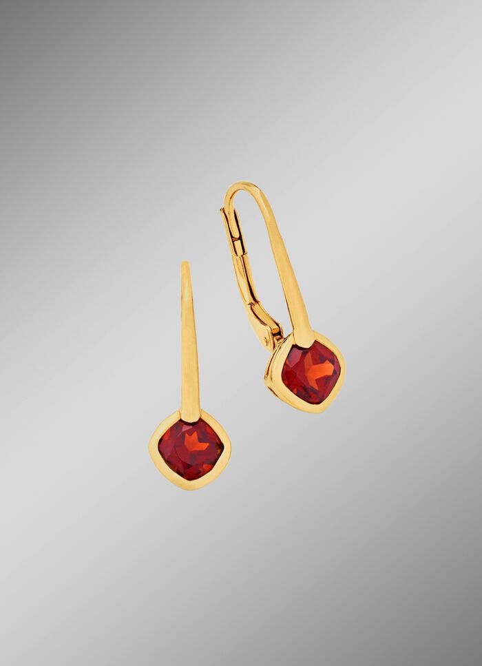 Eenvoudige oorbellen met echte granaat 