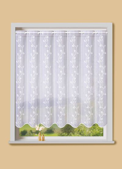 Kort gordijn met rankmotief 