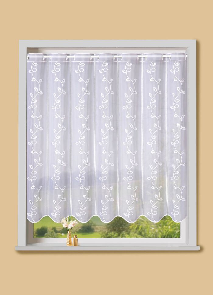 Kort gordijn met rankmotief 