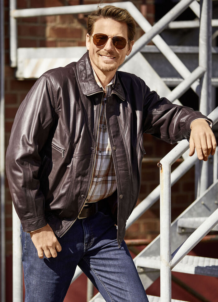 Leren blouson in 3 kleuren ANTIEK BORDEAUX