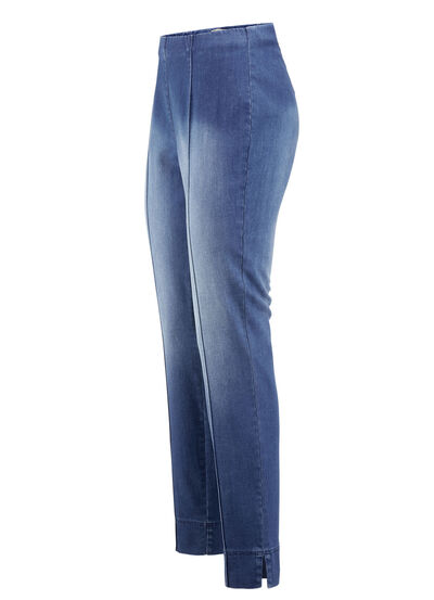 Jeans met gestikte biezen 