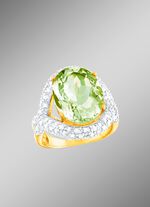 Schitterende damesring met echte amethist en echte witte topaas 