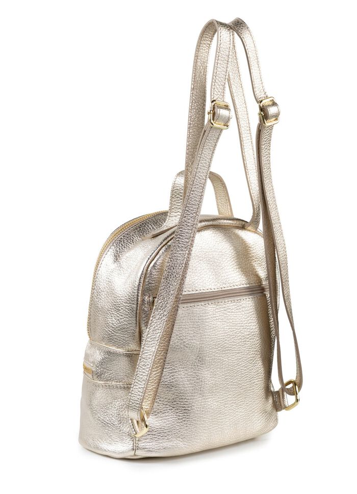 Laurina rugzak van generfd kalfsnappaleer GOUD