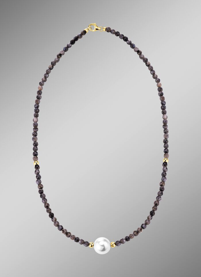 Ketting met parelglans en edelsteenglans 