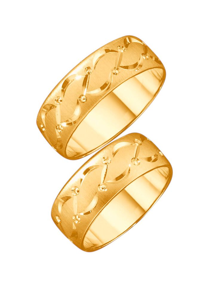 Zware trouwring met dubbele diamantcoating 