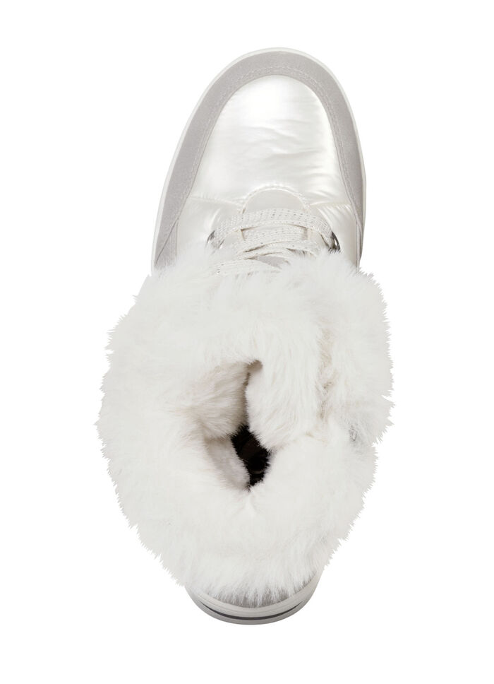 ELENA EDEN, gevoerde dameslaarzen, winterschoenen, breedte G, met uitneembaar voetbed PARELWIT-GRIJS