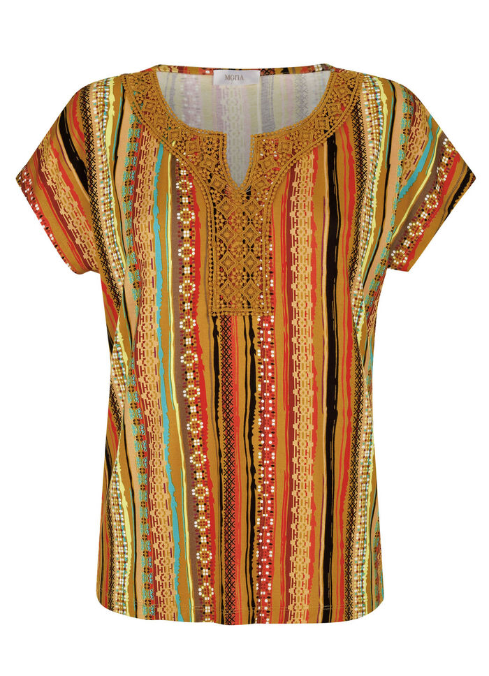 Shirt met gehaakte kanten rand 