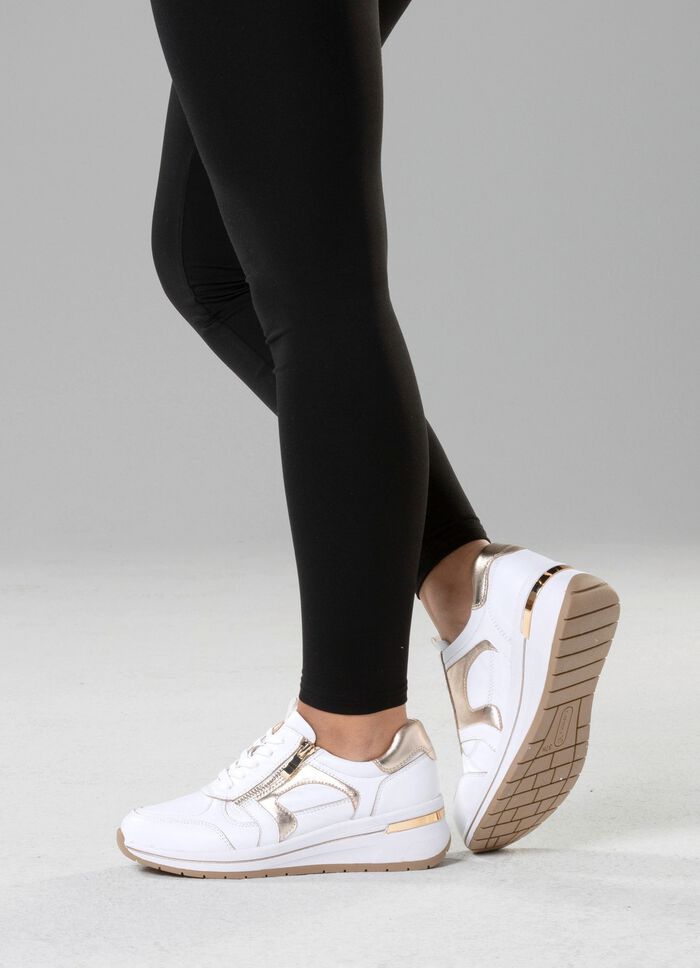 ELENA EDEN, stijlvolle damessneakers, breedte H, met uitneembaar voetbed WITGOUD