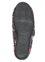 Gevoerde damespantoffels met klittenbandsluiting ANTRACIET