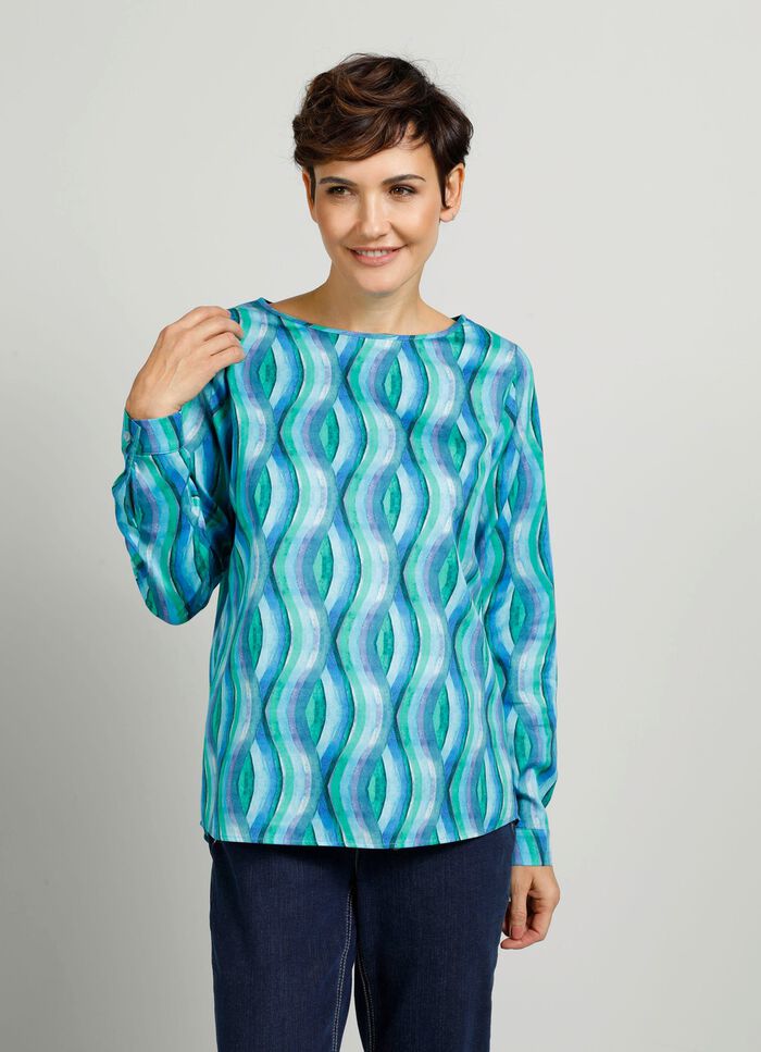 Slip-on blouse met een harmonieus kleurenspel 