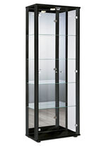 Vitrine, 2 deuren, voorzien van LED verlichting ZWART