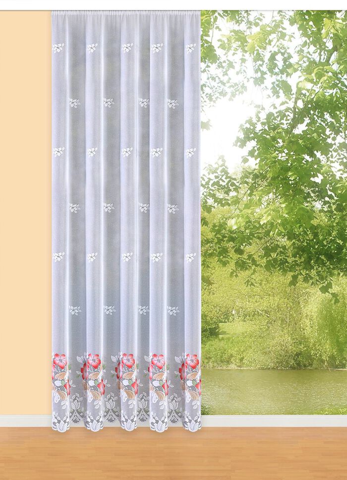 Lange jaloezie&euml;n met universele railband WEISS-BUNT