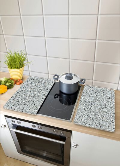 Granieten afdekplaten voor de kachel, set van 2 