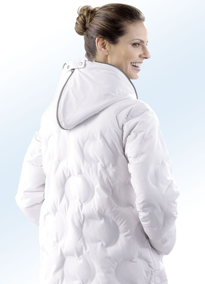 Functionele korte jas met kraag van geribde tricot 