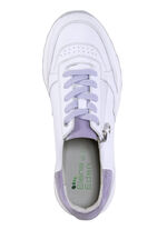 ELENA EDEN veterschoen van nappaleer met su&egrave;de details WIT-LILA