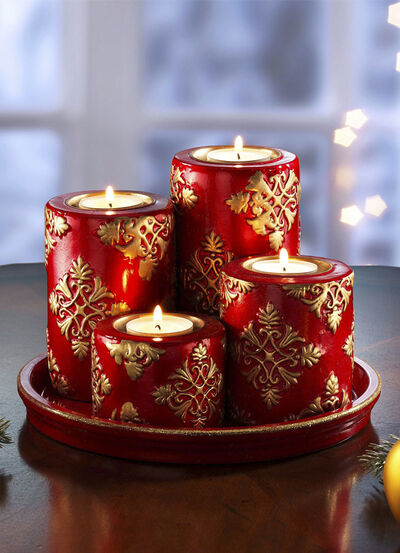 Adventstheelichthouder van keramiek 