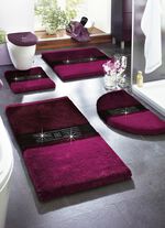 Zijdezachte badkamerset met fonkelende kristallen BORDEAUXROOD