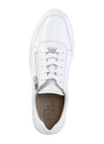 ELENA EDEN sneakers van fijn glanzend, generfd hertennappaleer WIT