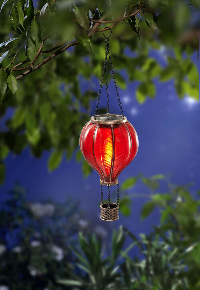 Heteluchtballon op zonne-energie met flikkerend effect ROOD