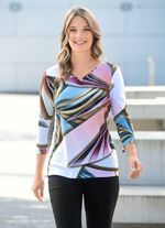 Shirt met decoratieve platen op de voorkant 