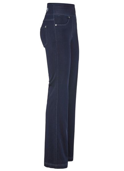 Yogajeans met uitlopende enkelbreedte 