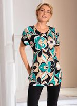 Fantasierijk lang shirt met decoratieve platen 