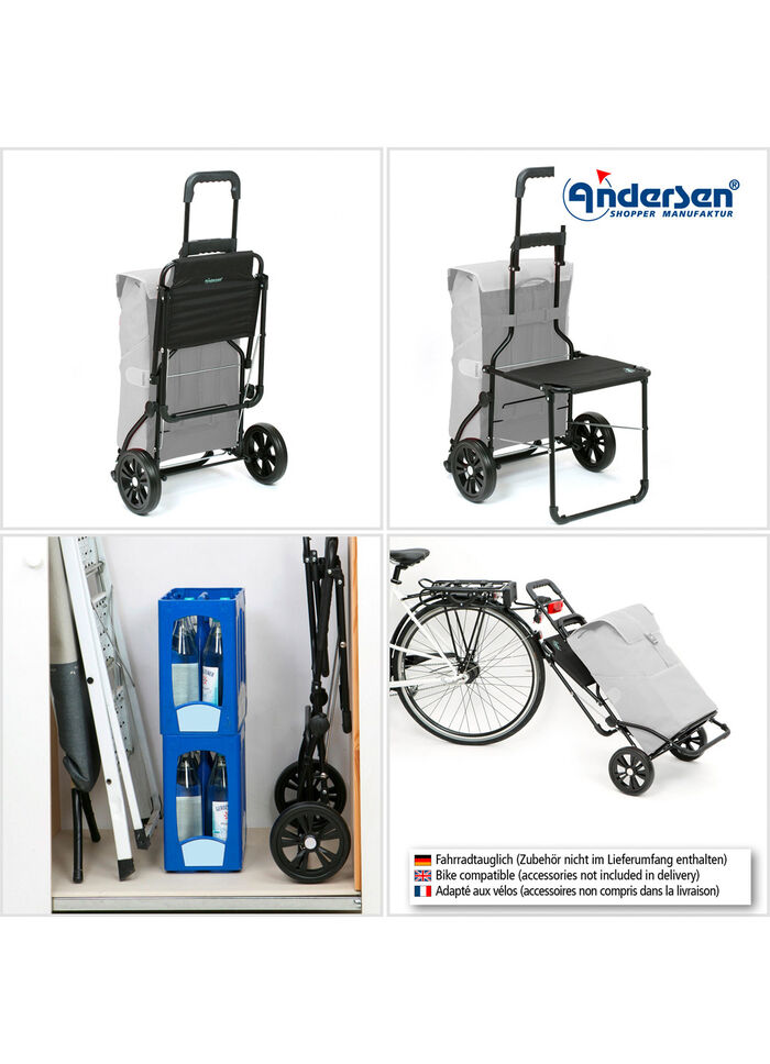 Andersen winkelscooter met zitje ZWART
