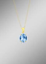 Massieve kettinghanger met blauwe topaas en diamanten 