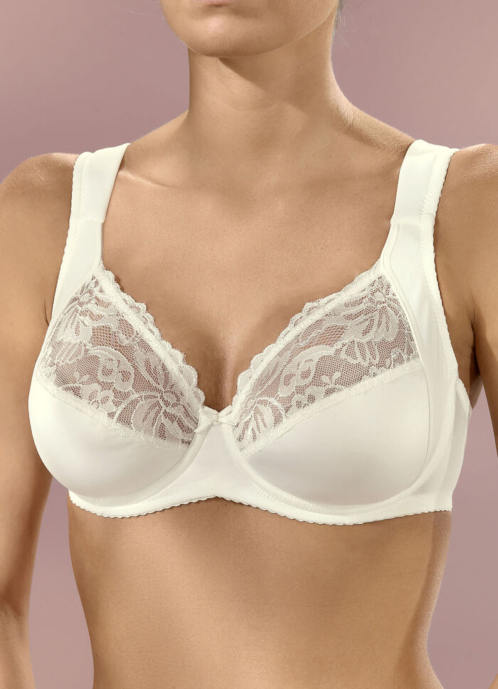 Viania set van twee beugelbeha's met elastische kant 1X SCHWARZ, 1X SEKT