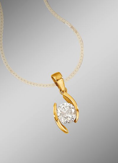 Solitaire-kettinghanger met briljant 