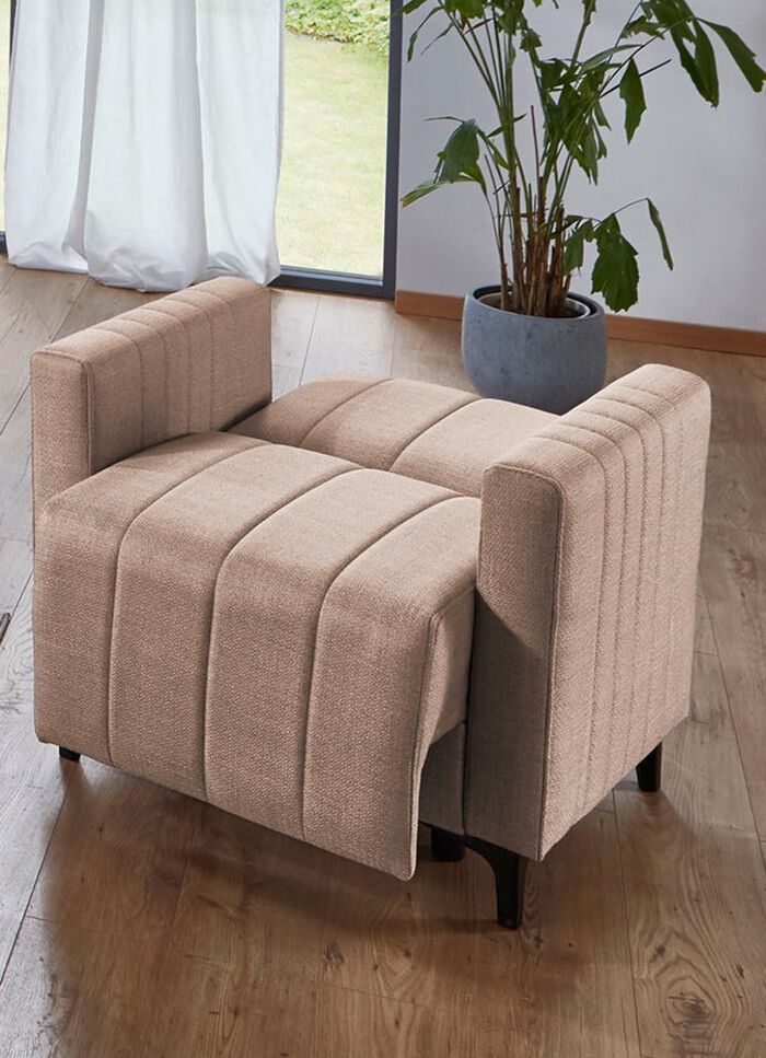 Vrijstaande gestoffeerde meubels met bedfunctie BEIGE