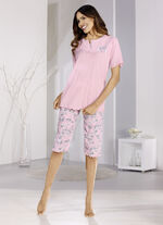 Set van twee pyjama's met korte mouwen en een kuitlange broek 