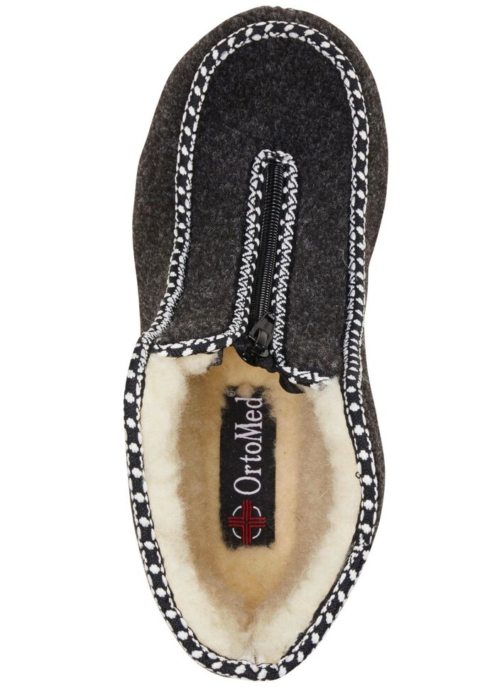 Warme damesslippers, wijdte H, met ritssluiting 