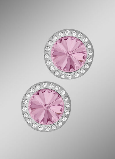 Oorstekers met Swarovski&reg; kristallen in roze 