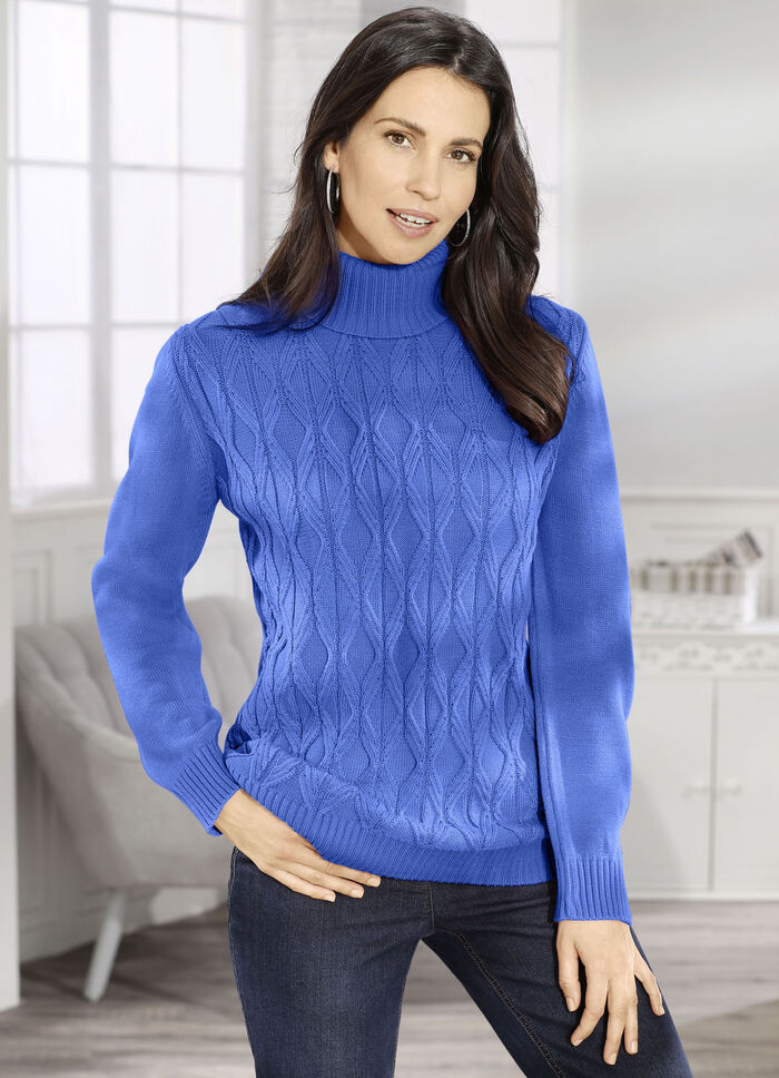 Trui met structuur MIDDELBLAUW