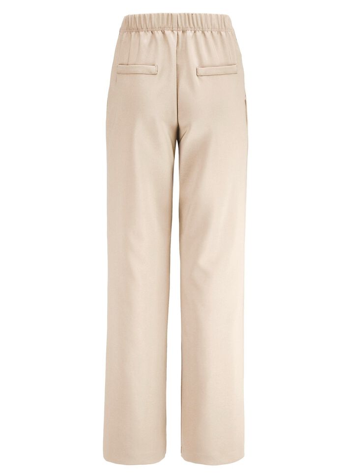 Broek met plooien in modieuze breedte 