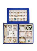 Sieradendoosje van kunstleer met fluwelen binnenvoering 