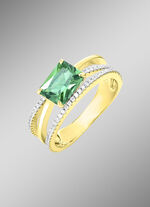 Vergulde damesring met zirkonia 