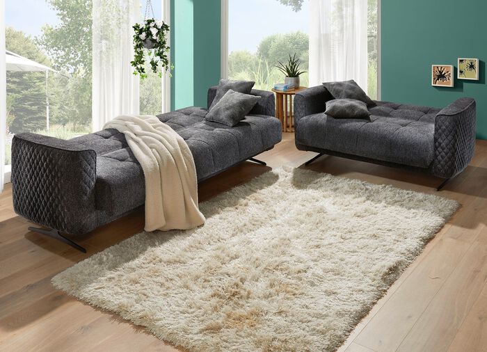 Gestoffeerd meubilair met bedfunctie en sierkussens ANTRACIET