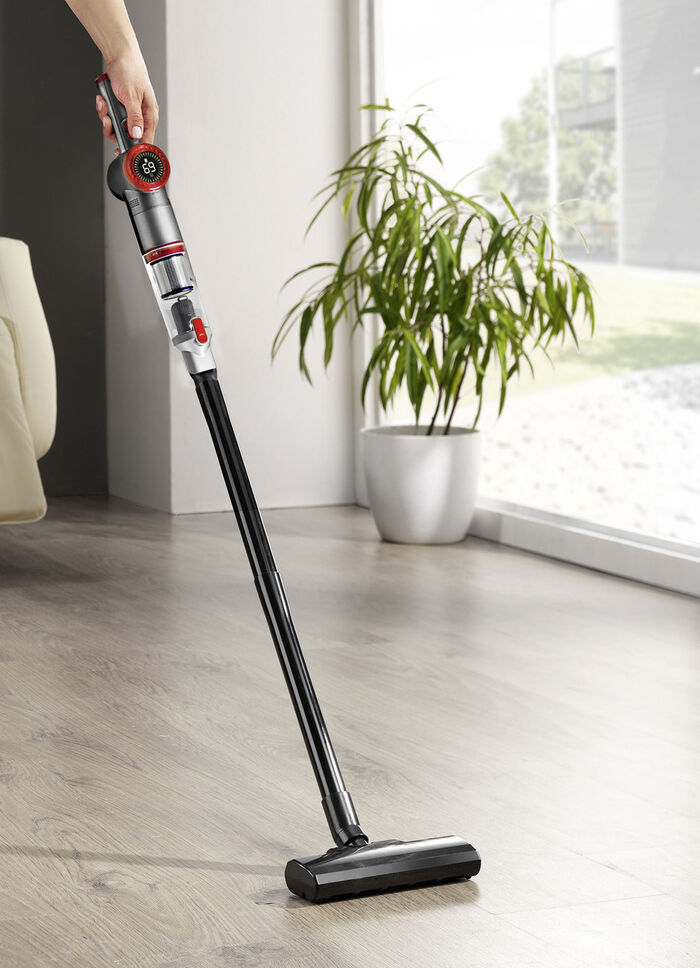 2-in-1 accu-hand- en vloerstofzuiger "MX14 max" met uitgebreide accessoires ZILVER-ROOD