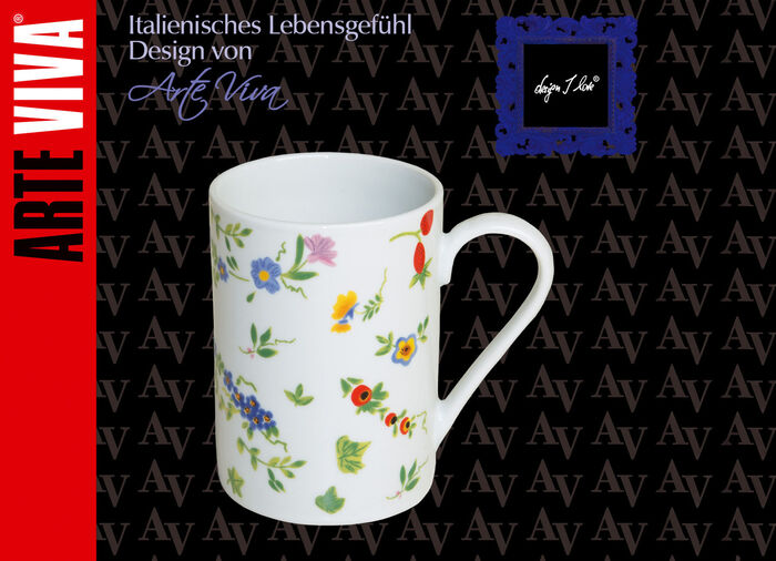 Millefiori porseleinen servies gemaakt van hoogwaardig wit porselein 