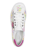 Remonte sneakers gemaakt van gecoat leer met stoere print WIT-BONTE